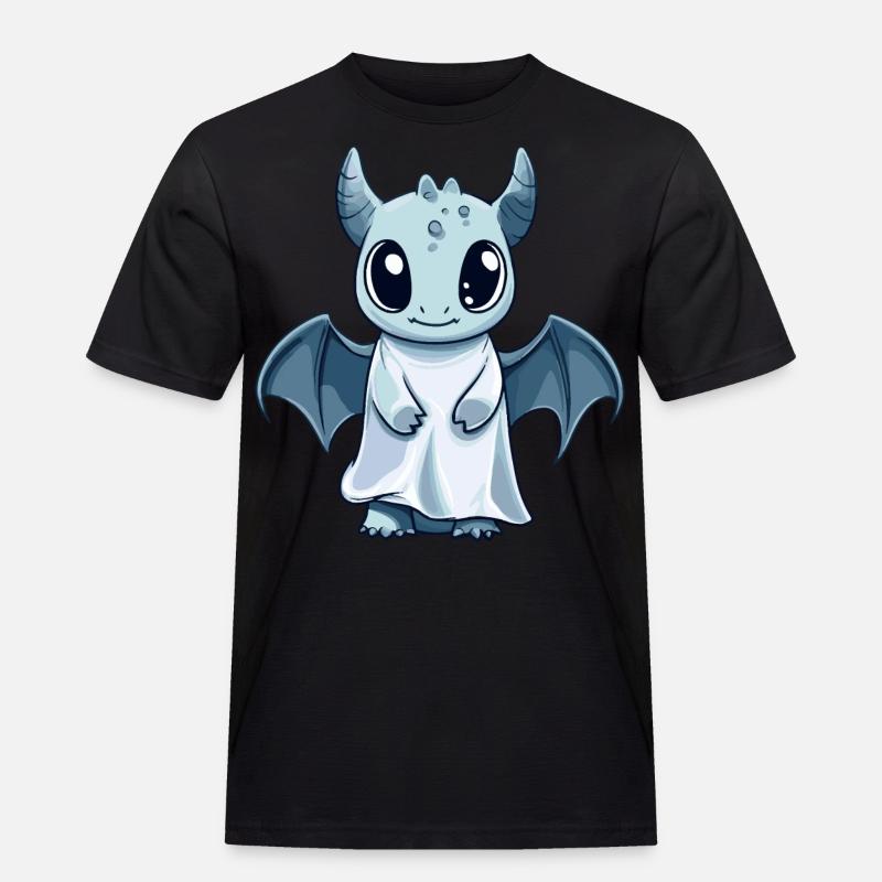 Drache Halloween Comic Geist - Männer Workwear T-Shirt - Schwarz
