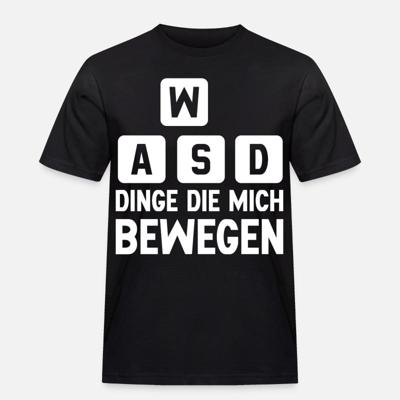 WASD - Dinge die mich bewegen - Männer Workwear T-Shirt - Schwarz