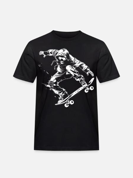 Skateboarder Cartoon Look - Men's Workwear T-Shirt - black