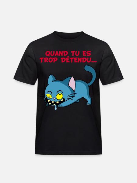 Chat manga détendu - T-shirt Workwear homme - noir