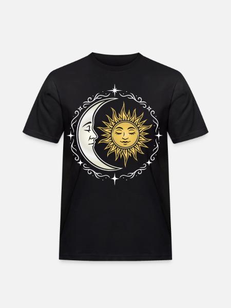 Sun and Moon - Spiritual Symbol - Men's Workwear T-Shirt - black