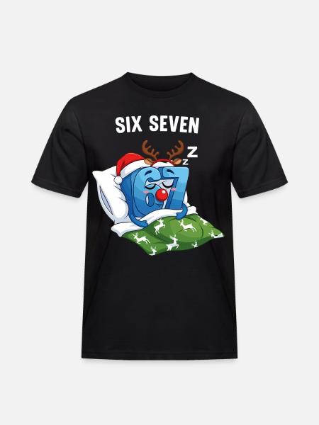 67 Six Seven Memes Christmas Pajamas - Men's Workwear T-Shirt - black