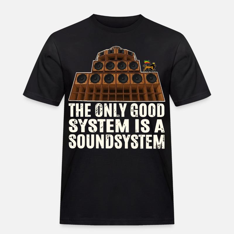 Soundsystem Reggae - Männer Workwear T-Shirt - Schwarz
