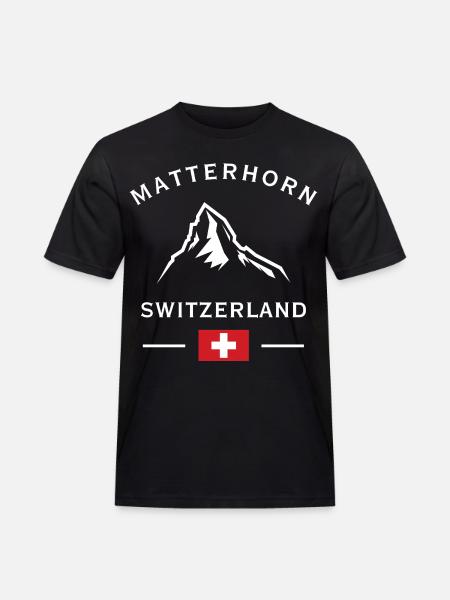 Matterhorn Alps Switzerland Logo - Men's Workwear T-Shirt - black