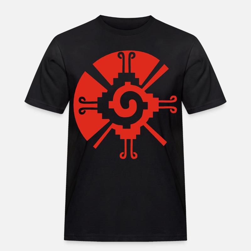 Solar Geometric Pattern (Red) - Men's Workwear T-Shirt - black