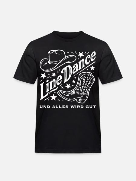 Line Dance Cowboy Flair - Männer Workwear T-Shirt - Schwarz