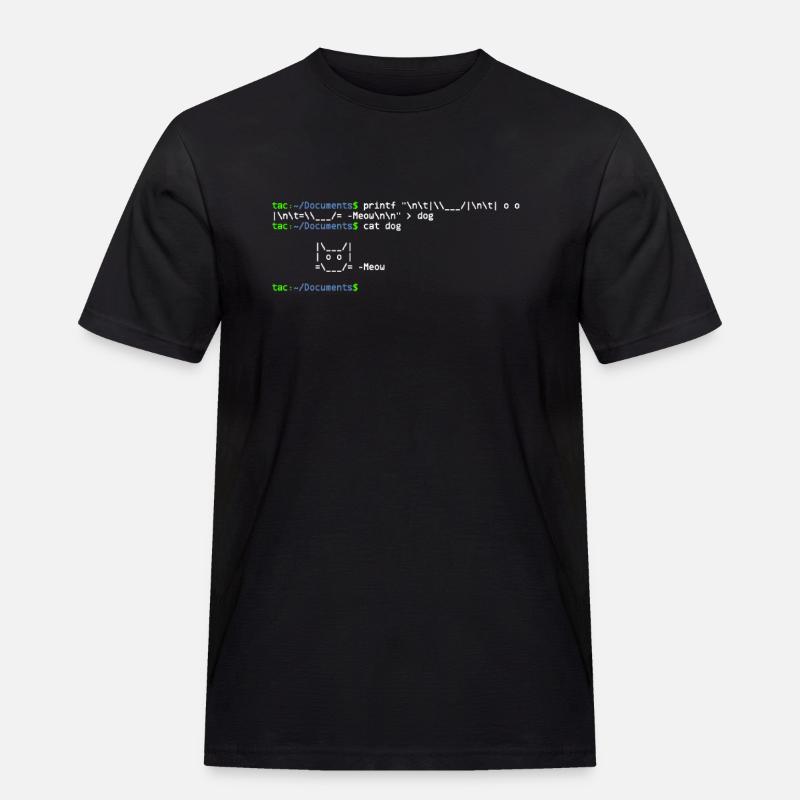 linux shell cat - T-shirt Workwear homme - noir