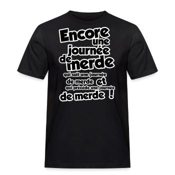 Encore une journée - T-shirt Workwear homme - noir - Devant - AI Model Male 178 light (178cm)