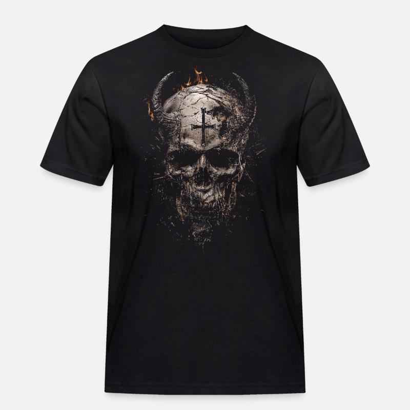 Crâne Blasphème Occulte - T-shirt Workwear homme - noir