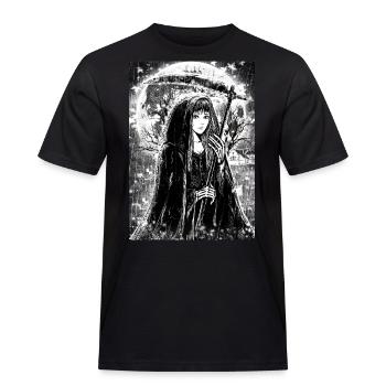 Anime Grim Reaper - Men's Workwear T-Shirt - black - Front - AI Model Male 178 light (178cm)