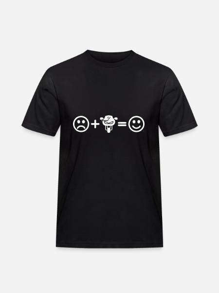 Motorfiets Smiley Motorrijder - Mannen Workwear T-shirt - zwart