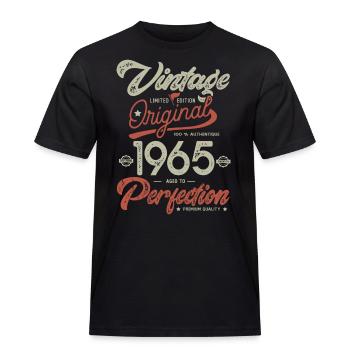 1965 anniversaire vintage Né 1965 - T-shirt Workwear homme - noir - Devant - AI Model Male 178 light (178cm)