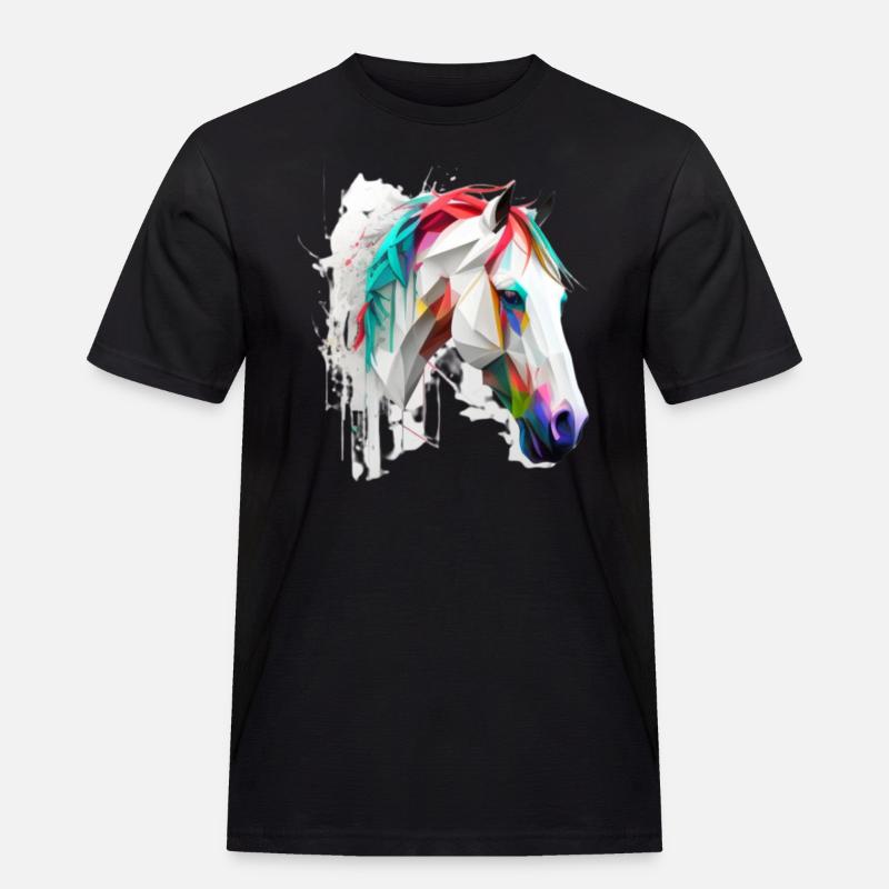 Arte della testa di cavallo - Maglietta da lavoro per uomo - nero