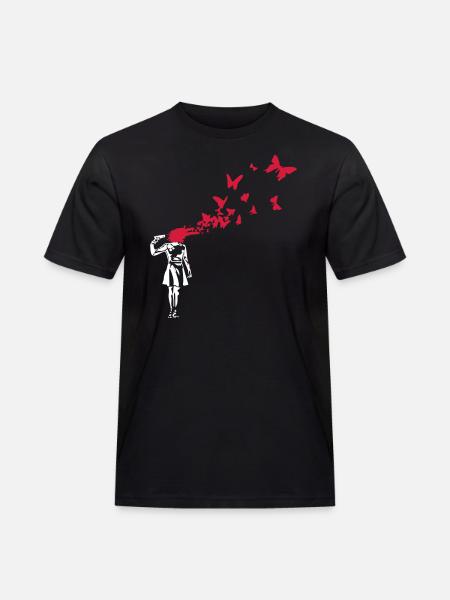 Butterfly Suicide - Männer Workwear T-Shirt - Schwarz