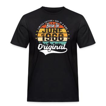 Born in June 1968 Birthday Gift June 1968 - Männer Workwear T-Shirt - Schwarz - Vorne - AI Model Male 178 light (178cm)