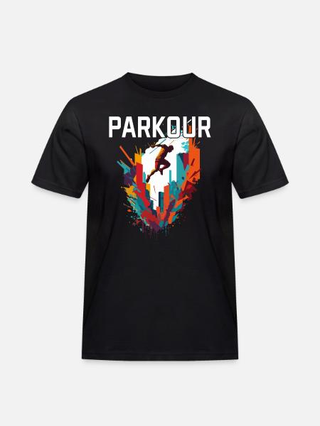 Parkour Urban Bunt - Männer Workwear T-Shirt - Schwarz