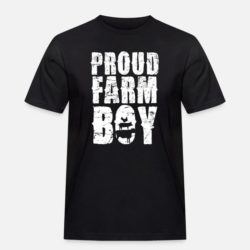 Stolzer Bauernjunge Landleben - Männer Workwear T-Shirt - Schwarz