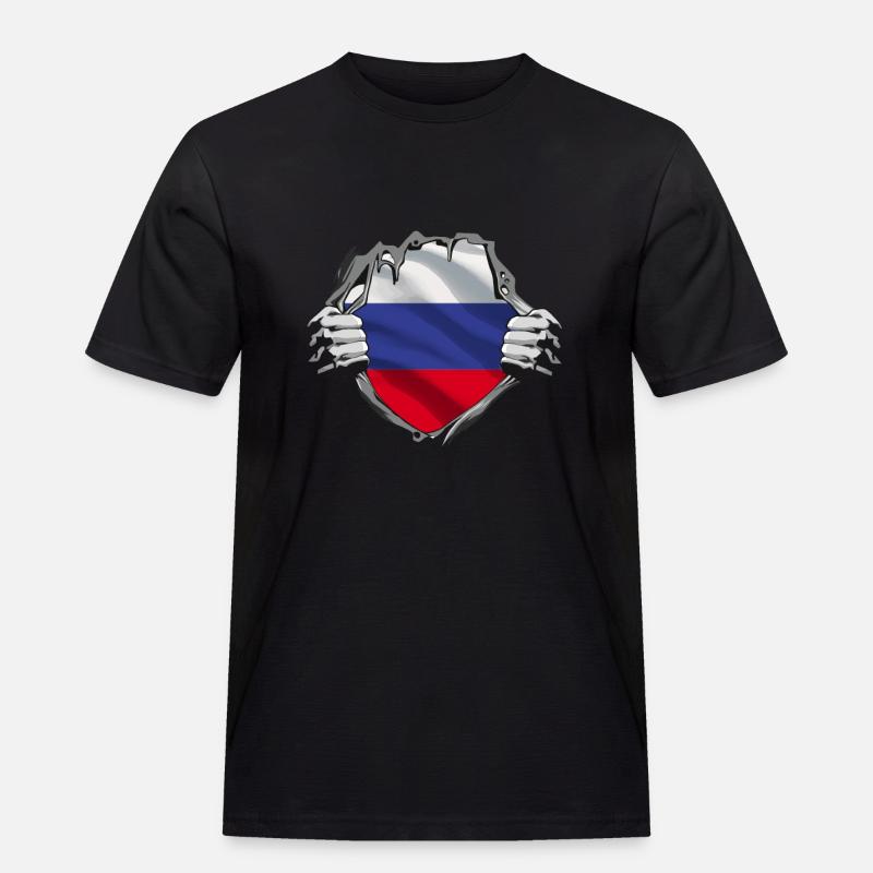 Dévoilement du drapeau russe - T-shirt Workwear homme - noir