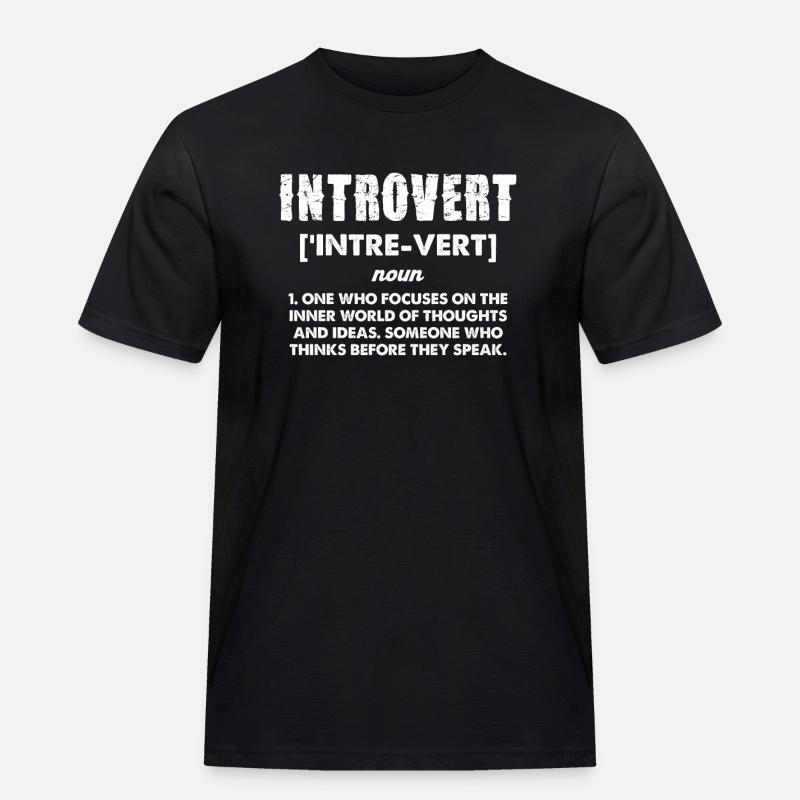 Introvert Definition Humor Statement - Männer Workwear T-Shirt - Schwarz