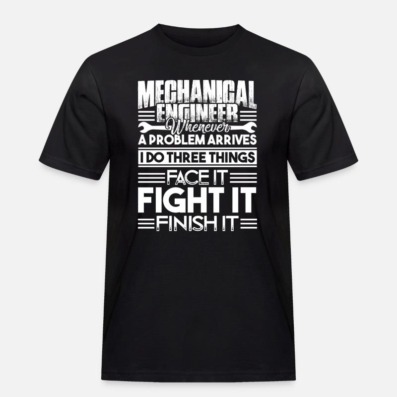 Mechanical Engineer Solves Problem - Men's Workwear T-Shirt - black