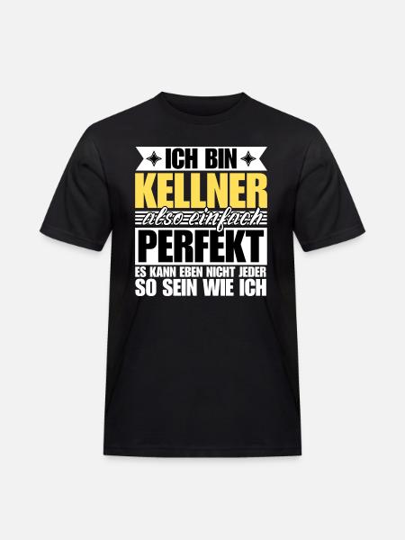 Perfekter Kellner - Männer Workwear T-Shirt - Schwarz