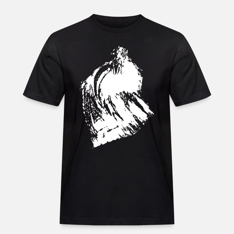 Mural Mountains - Männer Workwear T-Shirt - Schwarz