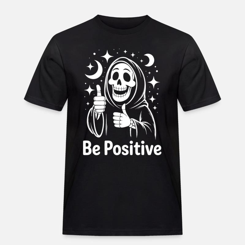 Be Positive Sensenmann - Männer Workwear T-Shirt - Schwarz