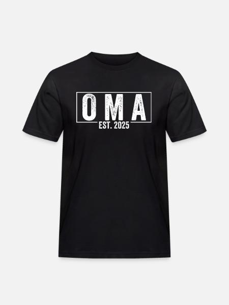 Oma Est. 2025 - Männer Workwear T-Shirt - Schwarz