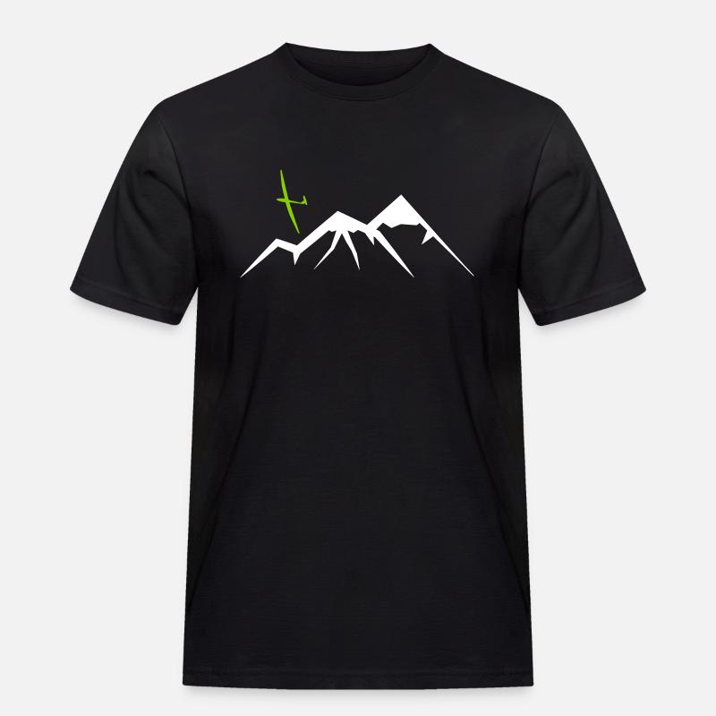 Mountain Soaring - Männer Workwear T-Shirt - Schwarz