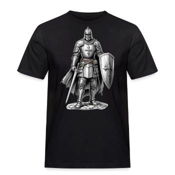 Crusaders, Knights Templar, Middle Ages - Men's Workwear T-Shirt - black - Front - AI Model Male 178 light (178cm)