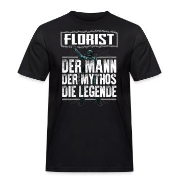 FLORIST - Mythos - Männer Workwear T-Shirt - Schwarz - Vorne - AI Model Male 178 light (178cm)