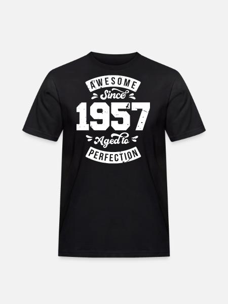 Vintage 1957 verjaardag - retro 1957 - Mannen Workwear T-shirt - zwart