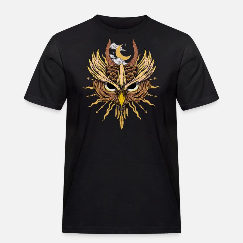 Nachteule Hexerei Traumfänger - Männer Workwear T-Shirt - Schwarz