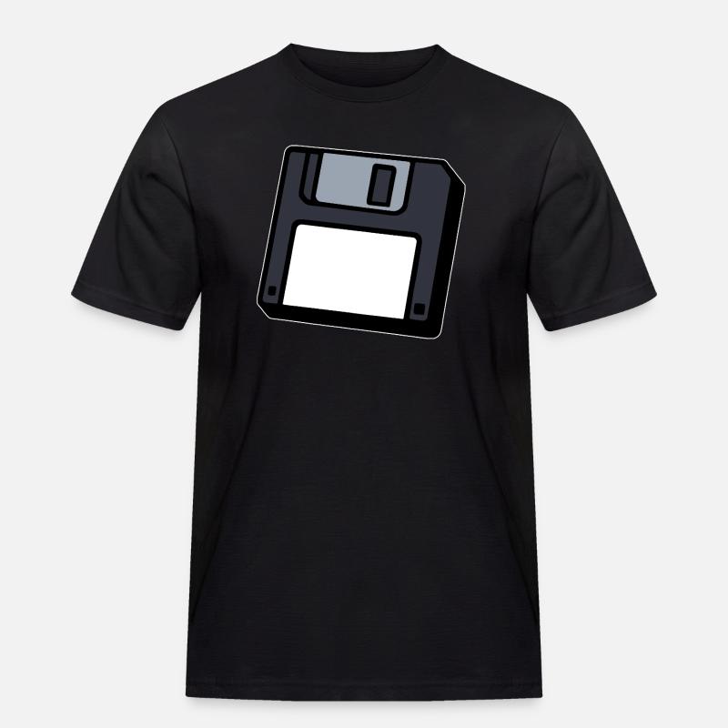 Diskette Retro Symbol Computer - Männer Workwear T-Shirt - Schwarz