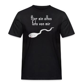 Altes Foto von Mir lustiger Spruch - Männer Workwear T-Shirt - Schwarz - Vorne - AI Model Male 178 light (178cm)