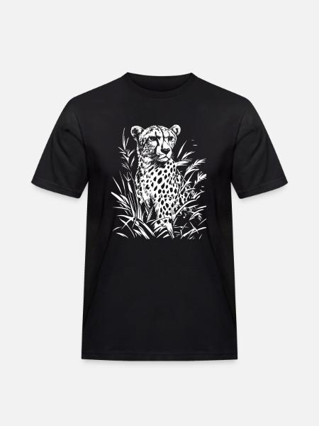 Cheetah Floral Graphic - Men's Workwear T-Shirt - black