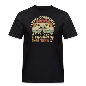 1985 Komplet niveau fødselsdagsgave - 1985 - Herre Workwear T-Shirt - sort - Foran - AI Model Male 178 light (178cm)