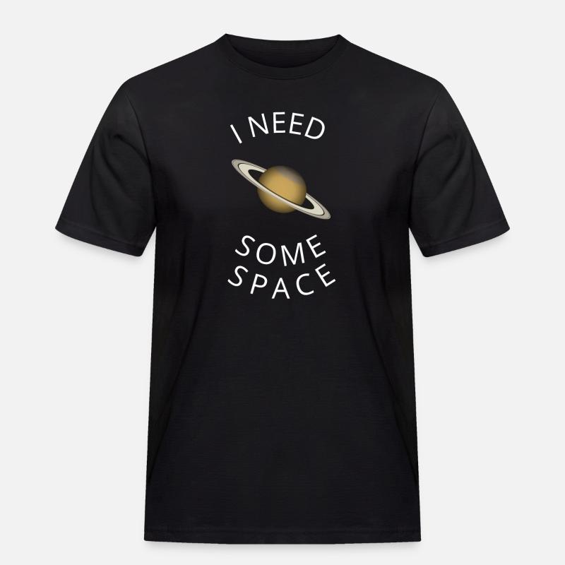 Saturn - Männer Workwear T-Shirt - Schwarz