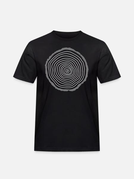 Jahresringe Baum 2-farbig - Männer Workwear T-Shirt - Schwarz