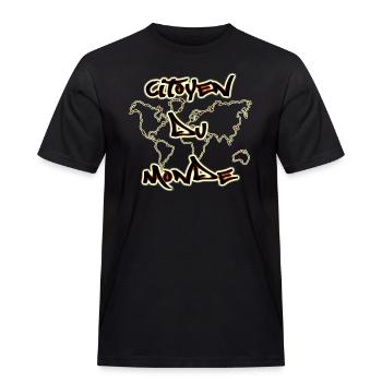 citoyen du monde - T-shirt Workwear homme - noir - Devant - AI Model Male 178 light (178cm)