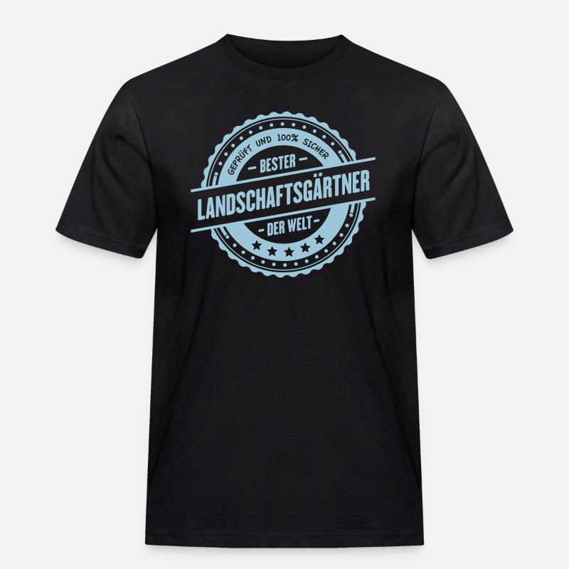 Bester Landschaftsgärtner - Männer Workwear T-Shirt - Schwarz
