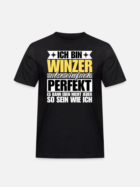 Perfekter Winzer - Männer Workwear T-Shirt - Schwarz