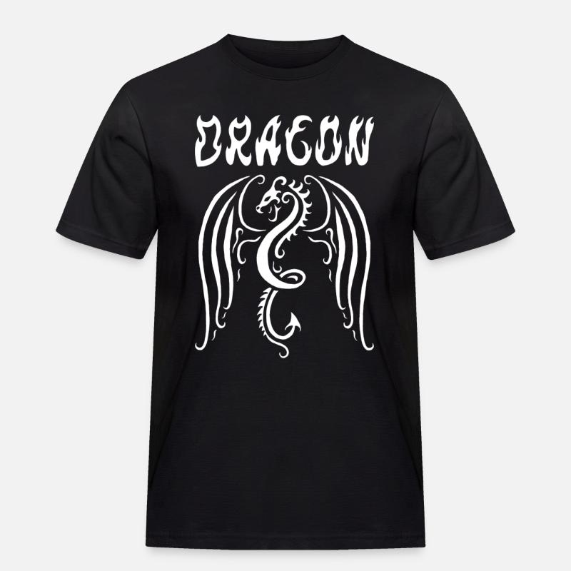 Weißer Drache - Männer Workwear T-Shirt - Schwarz