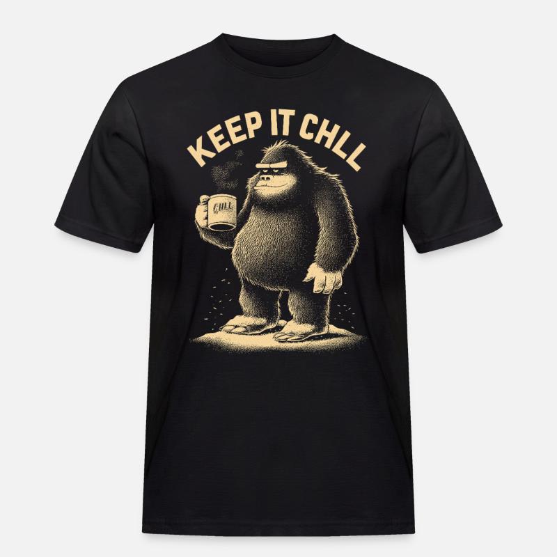 Keep it chillig - Männer Workwear T-Shirt - Schwarz