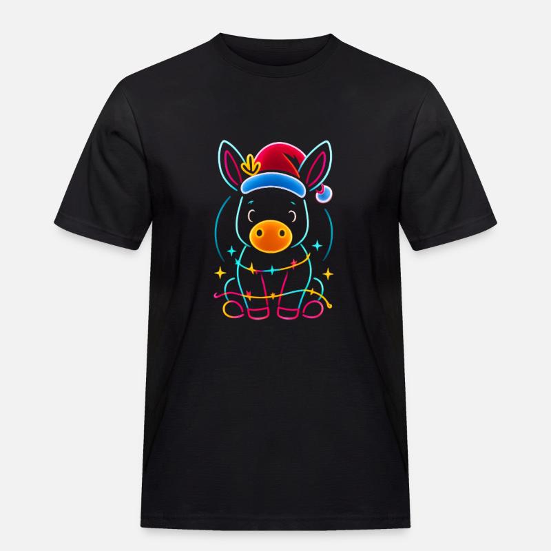 Donkey Elf Christmas Funny Gift - Men's Workwear T-Shirt - black