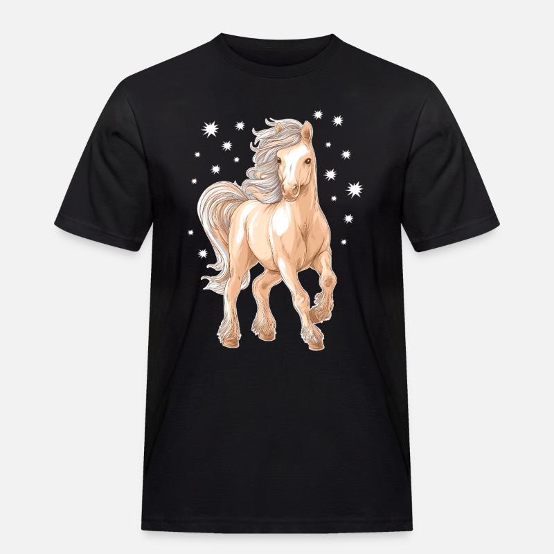 Pferd Pony - Männer Workwear T-Shirt - Schwarz
