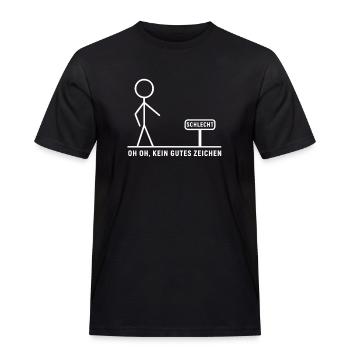 Oh oh, das ist kein gutes Zeichen - Männer Workwear T-Shirt - Schwarz - Vorne - AI Model Male 178 light (178cm)