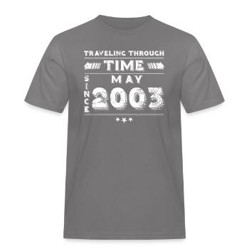 Vintage Time Travel anniversaire Design mai 2003 - T-shirt Workwear homme - gris - Devant - AI Model Male 185 dark (185cm)