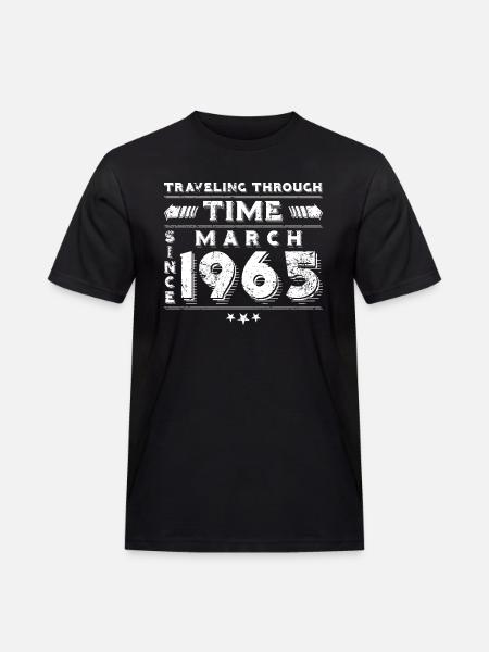 Vintage Zeitreise Geburtstags Design März 1965 - Männer Workwear T-Shirt - Schwarz