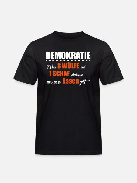 Demokratie - Männer Workwear T-Shirt - Schwarz